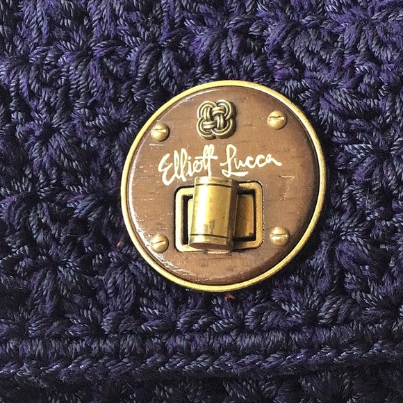 ELLIOT LUCCA NAVY BLUE CROCHET SHOULDER BAG - Picture 5 of 16